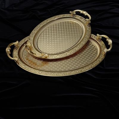 Rossi Oval 2li Tepsi Seti - Altın