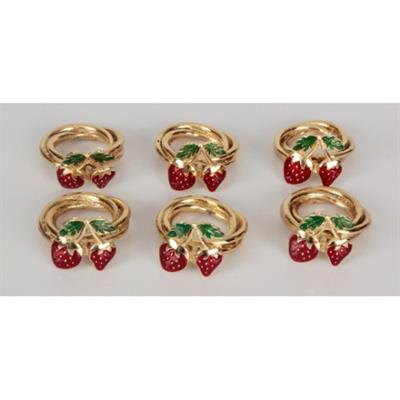 Royal Mademoiselle Strawberry 6 Lı Peçete Yüzüğü - Gold