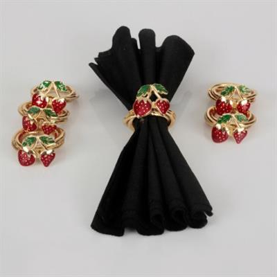 Royal Mademoiselle Strawberry 6 Lı Peçete Yüzüğü - Gold