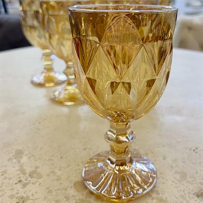 Royking 6 Lı Ayaklı Bardak - Amber