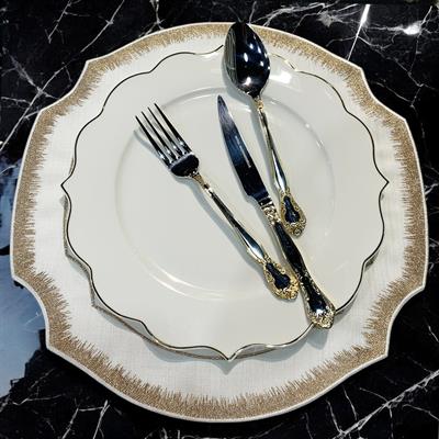 Royking Avangarde Rose Round 6-Piece Charger - Gold