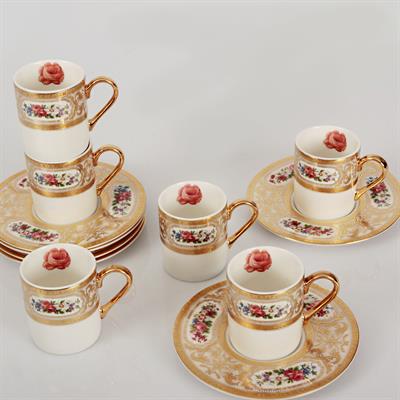 Royking Flower Pattern Set of 6 Coffee Cups