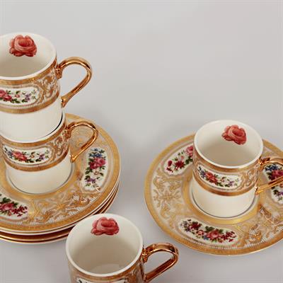 Royking Flower Pattern Set of 6 Coffee Cups