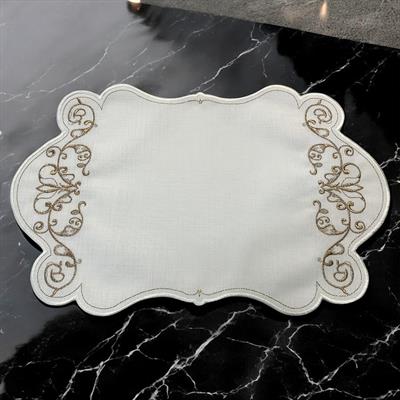 Royking Lace Rose 6-Piece Charger - Gold