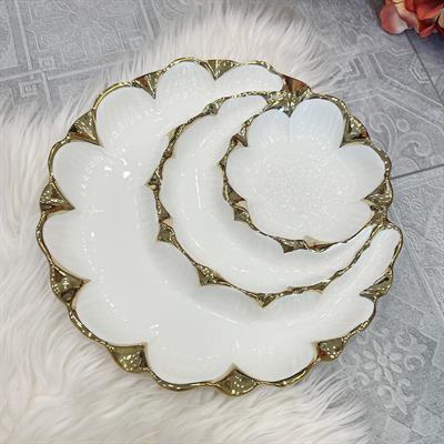 Royking Flora 3 Lü Yuvarlak Çerezlik Gold