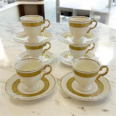 Royking Golden 6 Piece Coffee Cup Set
