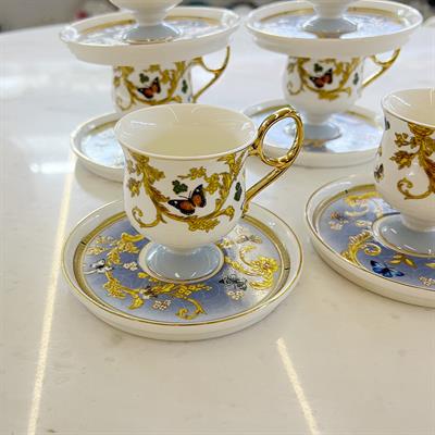 Royking Ivy 6 Lı Kahve Fincan Takımı - Mavi
