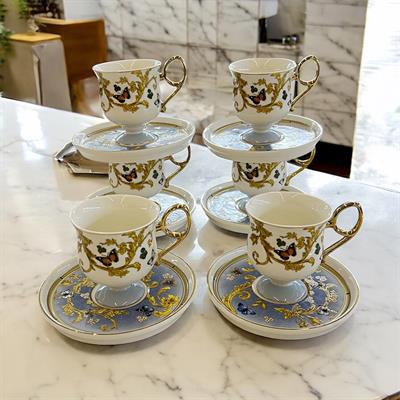 Royking Ivy 6 Lı Kahve Fincan Takımı - Mavi