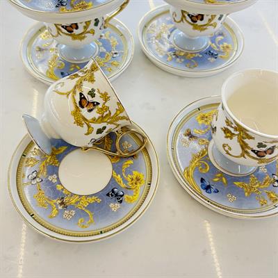 Royking Ivy 6 Lı Kahve Fincan Takımı - Mavi