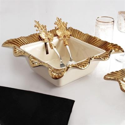 Royking Lace Kare Sunum Kasesi - Altın
