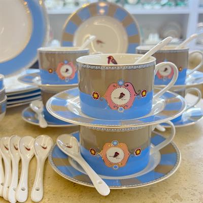 Royking Qush Blue 48 Piece Breakfast Set