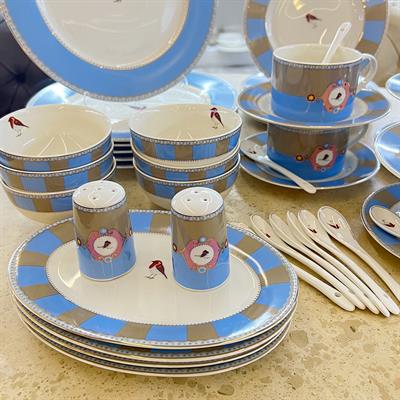 Royking Qush Blue 48 Piece Breakfast Set