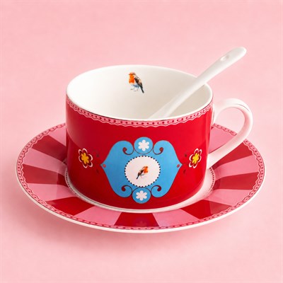 Royking Qush Red 48 Piece Breakfast Set