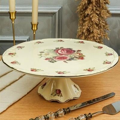 SunumlukRoyking Rose Ayaklı Kek Tabağı 36 cm
