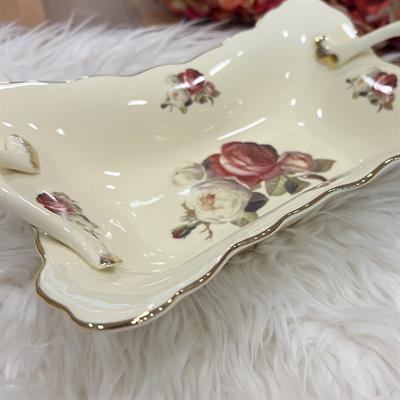 Royking Rose Dikdörtgen Kulplu Şekerlik 35 cm