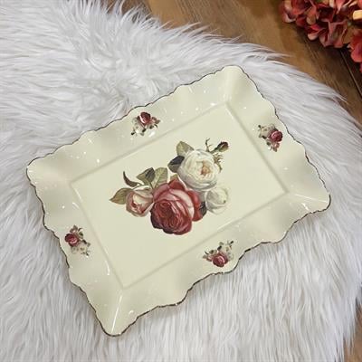 Royking Rose Dikdörtgen Sunum Tabağı 31 cm