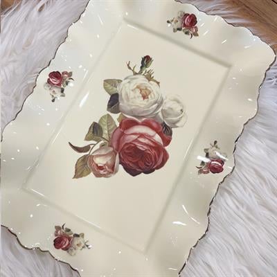 Royking Rose Dikdörtgen Sunum Tabağı 31 cm