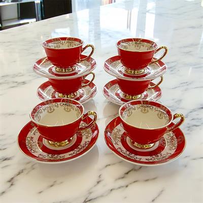 Royking Vivid 6 Lı Kahve Fincan Takımı - Kırmızı