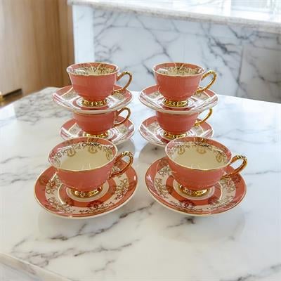 Royking Vivid 6 Lı Kahve Fincan Takımı - Pembe