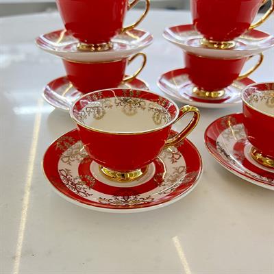 Royking Vivid 6 Lı Kahve Fincan Takımı - Kırmızı