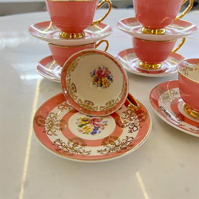 Royking Vivid 6 Lı Kahve Fincan Takımı - Pembe