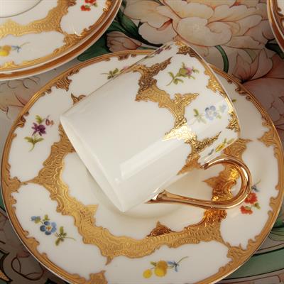 Royking White Flower Set of 6 Coffee Cups