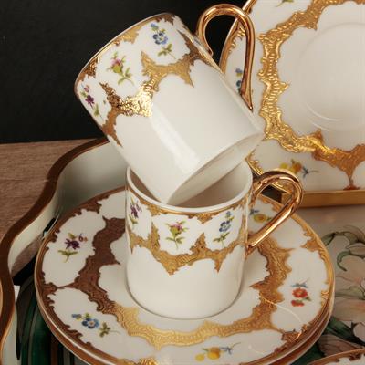 Royking White Flower Set of 6 Coffee Cups