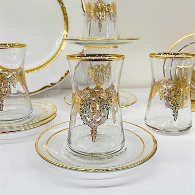 Şah 6 Lı Çay Seti Gold