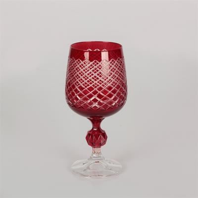 Sterna Verşan Crystal Set of 6 Coffee and Water Glasses 230 ml - Red