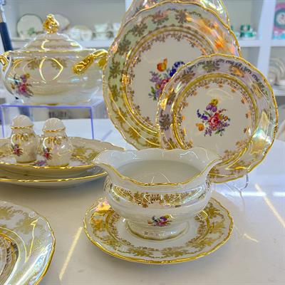 Thun Ophelia Çekoslavak Sedef 77 Parça Yemek Takımı Gold