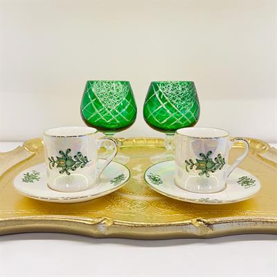 Thun Clarum Bloom Yeşil 6 Parça Kahve Seti