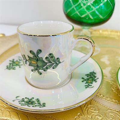 Thun Clarum Bloom Yeşil 6 Parça Kahve Seti