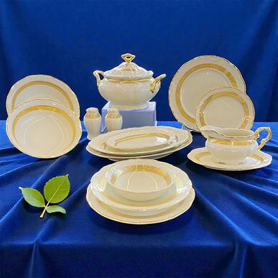 Thun Maria Louise Krem 77 Parça Yemek Takımı Gold