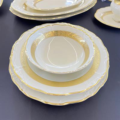 Thun Maria Louise Krem 77 Parça Yemek Takımı Gold