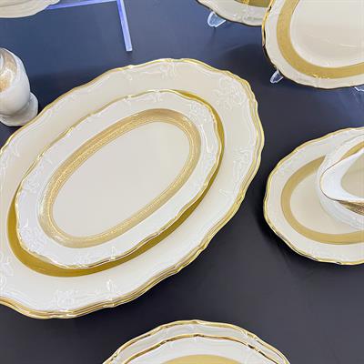 Thun Maria Louise Krem 77 Parça Yemek Takımı Gold