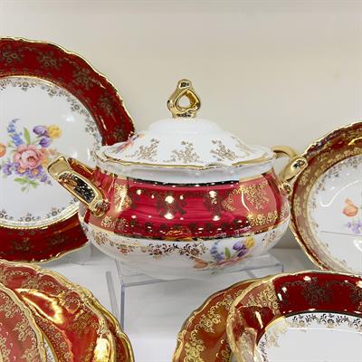 Thun Ophelia 77 Parça Yemek Takımı Bordo