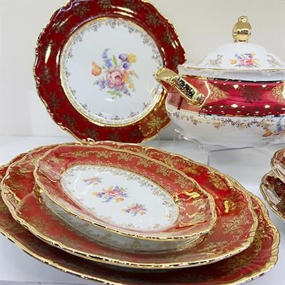 Thun Ophelia 77 Parça Yemek Takımı Bordo