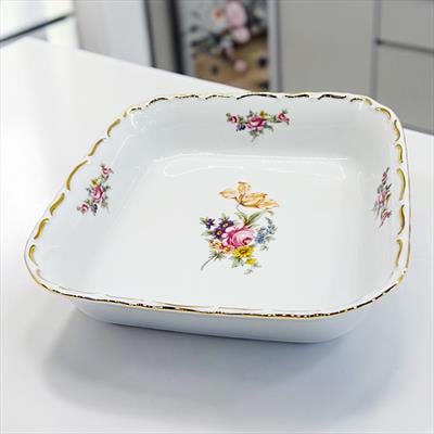 Thun Ophelia Eternal Square Deep Plate 24 cm Gold