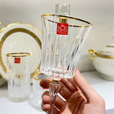 Timeless RCR Kristal Cam 37 Parça Bardak Takımı - Gold