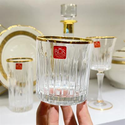 Timeless RCR Kristal Cam 37 Parça Bardak Takımı - Gold