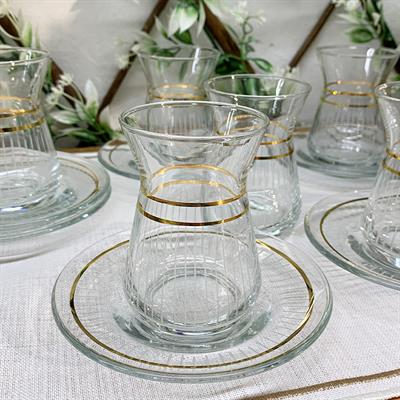 Urla 12 Piece Tea Set - Gold