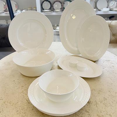 Wood 54 Parça Yemek Takımı Sade