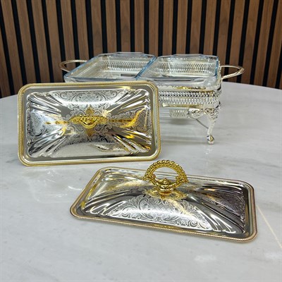 Winterbach Calista Isıtıcılı 2 Bölmeli Sunumluk Silver Gold