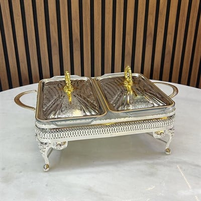Winterbach Calista Isıtıcılı 2 Bölmeli Sunumluk Silver Gold