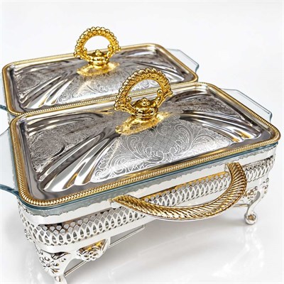 Winterbach Calista Isıtıcılı 2 Bölmeli Sunumluk Silver Gold