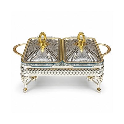 Winterbach Calista Isıtıcılı 2 Bölmeli Sunumluk Silver Gold