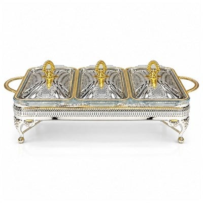 Winterbach Calista Isıtıcılı 3 Bölmeli Sunumluk Silver Gold