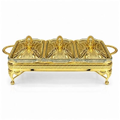 Winterbach Calista Isıtıcılı 3 Bölmeli Sunumluk Gold