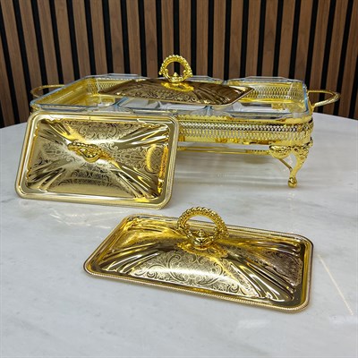 Winterbach Calista Isıtıcılı 3 Bölmeli Sunumluk Gold