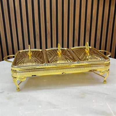 Winterbach Calista Isıtıcılı 3 Bölmeli Sunumluk Gold